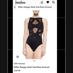 OYE Esther Strappy Mesh Swimwear One Piece Swimsuit, Size Large